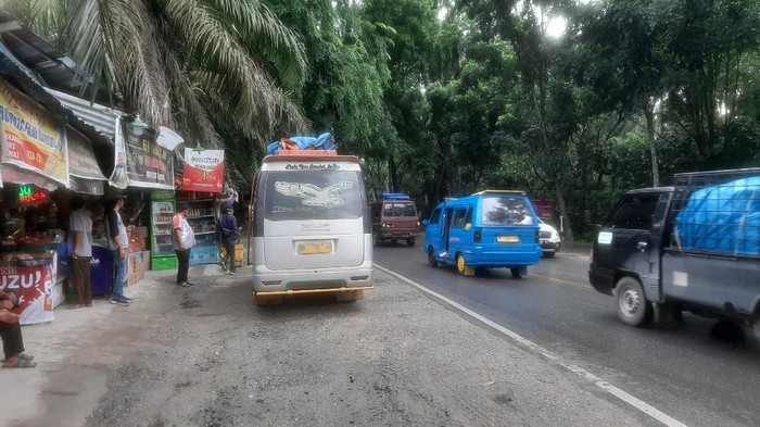 Aktivitas kendaraan pemudik di jalur lintas Pekanbaru