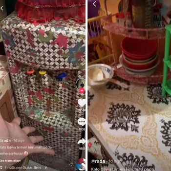 Viral rumah yang perabotannya dibungkus kertas kado.