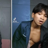 Sekilas pria asal Thailand ini mirip oppa Korea dengan filter yang viral di TikTok. Ajaibnya, kumis tipis yang ia miliki lenyap karena hasil filter yang bikin mulus. Foto: dok TikTok 22kemchhit