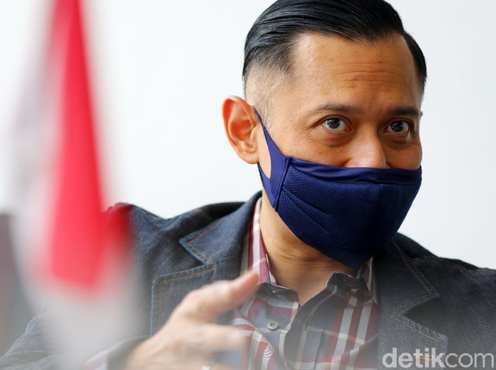 AHY AHY saat menyambangi kantor detikcom, Rabu (5/5) di Jakarta.