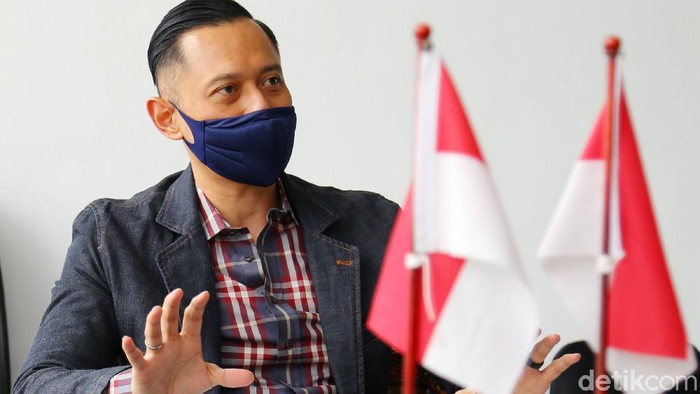 AHY saat menyambangi kantor detikcom, Rabu (5/5) di Jakarta.