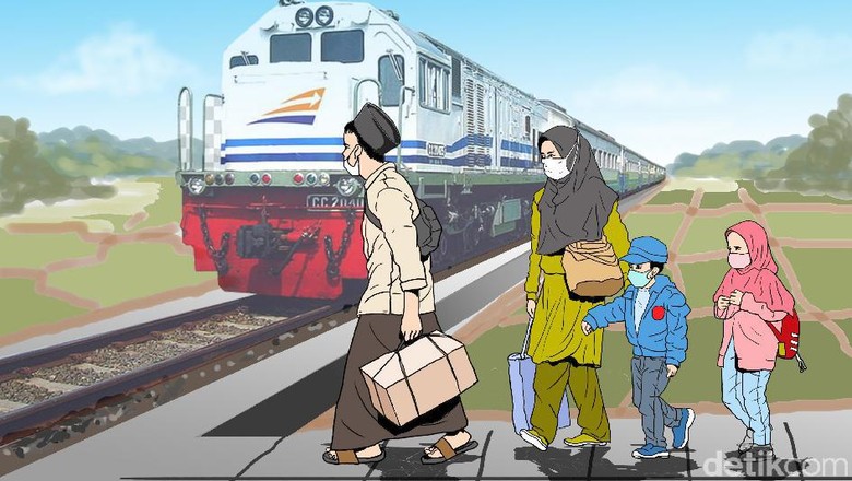 Ilustrasi Mudik Lebaran Poster