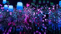Lampu diberi warna-warna cantik yang bisa berubah sesuai musim. (Team Lab)