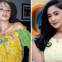 Gaya bermakeup Dewi Perssik yang dulu dan sekarang juga terlihat jauh berbeda. Kalau dulu makeupnya itu terlihat lebih mencolok, kiini makeupnya justru lebiih natural. Foto: dok. Instagram/@dewiperssikreal