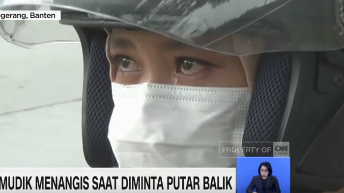 Pemudik Nangis Disuruh Putar Balik di Banten