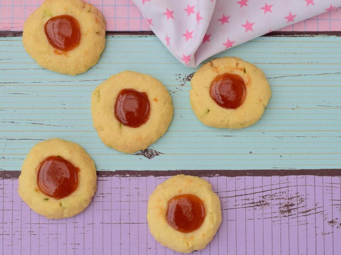 Thumbprint Strawberry Cookies