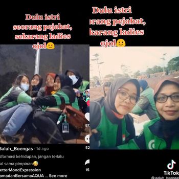 Viral dulu seorang istri pejabat. Kini jadi ojol ladies.