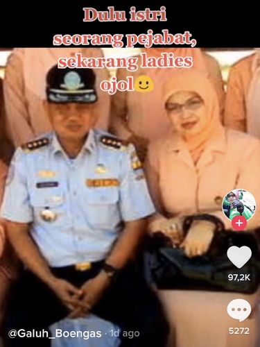 Viral dulu seorang istri pejabat. Kini jadi ojol ladies.