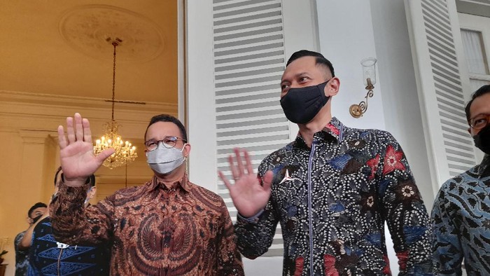 Anies Baswedan bertemu dengan AHY di Balai Kota DKI Jakarta, Kamis (6/5/2021).
