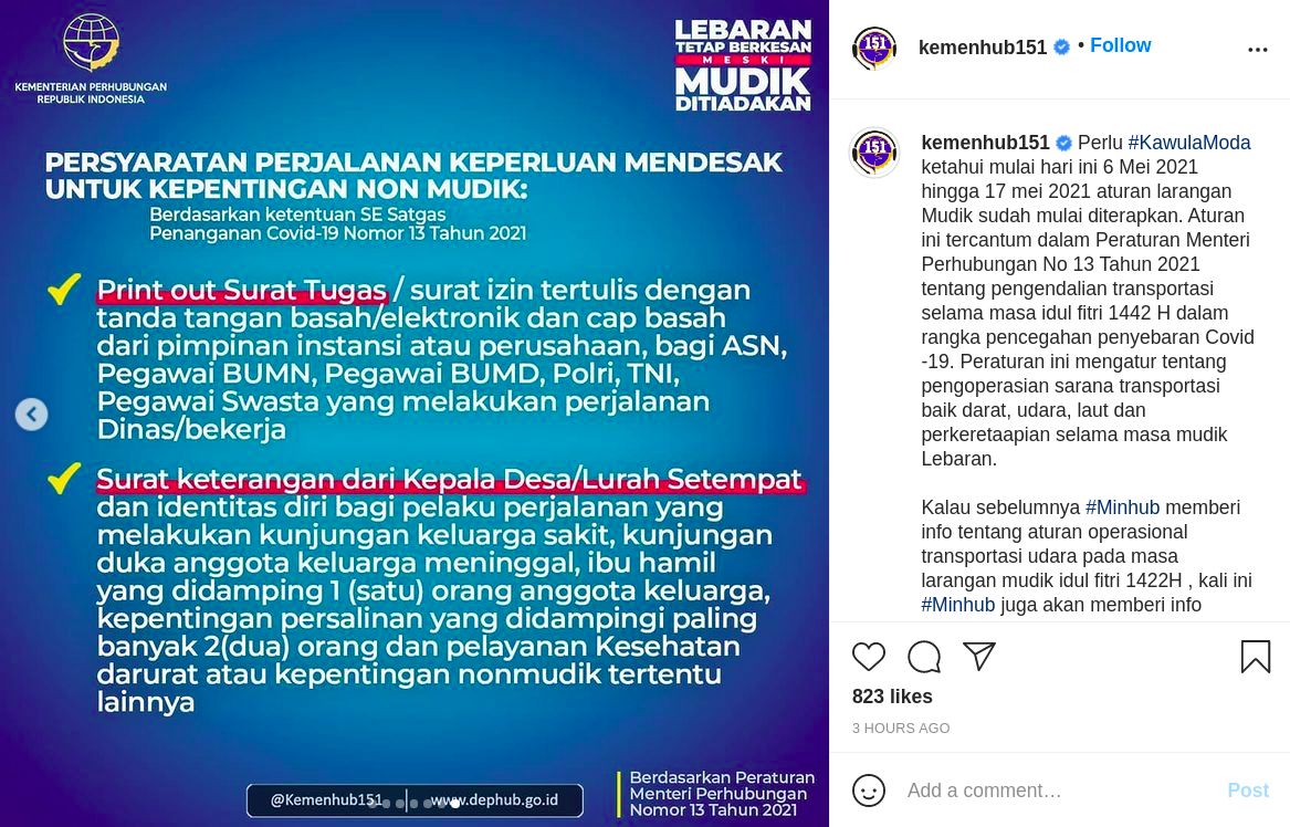 Syarat Ke Luar Kota Selama Larangan Mudik