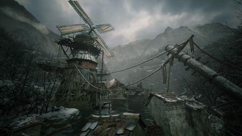 Morea tinggal di dekat waduk desa nelayan yang sudah usang, dengan sebuah kincir besar menyertainya. Foto: (Capcom).