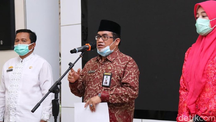 Jumpa pers ketentuan salat Idul Fitri 1442 H di Kota Palembang, Sumsel. (Foto. Prima Syahbana/detikcom)
