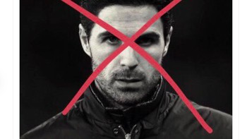 Mikel Arteta pun jadi sorotan lantaran prestasi Arsenal nyungsep di bawah asuhannya. Foto: Twitter