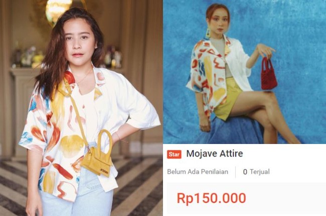 Biasa tampil dengan barang-barang bermerek berharga fantastis, Prilly Latuconsina beberapa waktu lalu kedapatan mengenakan pakaian berharga ratusan ribu. Kemeja bermotif abstrak yang dikenakan oleh Prilly ini merupakan koleeksi Mojave Attire dari Rebel Collecion yang dibanderol dengan harga Rp 150 ribu. Foto: Instagram/@prillylatuconsina96