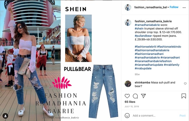 Istri dari Ardi Bakrie, Nia Ramadhani juga kerap kali terlihat mengenakan barang-barang sultan yang berharga fantastis. Namun ternyata tak semua pakaiannya dibanderol dengan harga mahal. Salah satunya adalah baju sabrina berwarna putih dari merek Shein yang satu ini. Baju tersebut dibanderol dengan harga sekitar Rp 170 ribu. Foto: Instagram/@fashion_ramadhania_bakrie