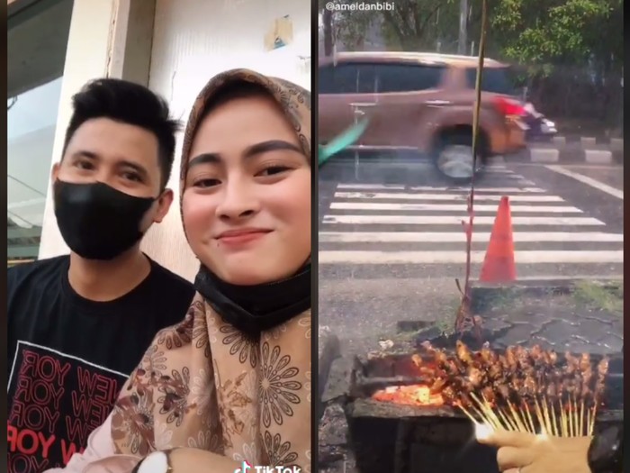 Penjual sate cantik di Gresik Kisah Amel, Penjual Sate Cantik yang Laris Berkat TikTok