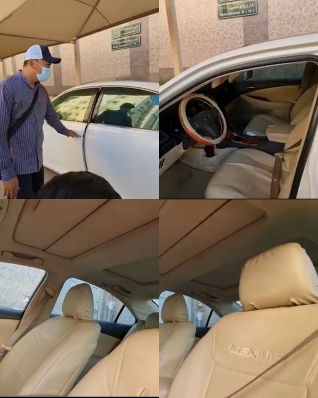 Umi Farid mempunyai beberapa mobil mewah yang harganya Rp 1,16 miliar. Salah satunya merek Lexus dengan spesifikasi ES 350 panoramic roof. Foto: Dok. Tangkap layar Youtube Alman Mulyana.