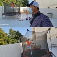 Inilah salah satu bagian rumah mewah TKW yang dinikahi pria Arab. Pada bagian atas rumah ada halaman luas dan area olahraga trampolin, agar sang anak Farid bisa bermain mengusir kejenuhannya.  Foto: Dok. Tangkap layar Youtube Alman Mulyana.