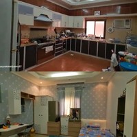 Bagian dapur terdapat kitchen set yang tersusun rapi. Video YouTube tersebut juga memperlihatkan kamar Farid yang bernuansa biru. Foto: Dok. Tangkap layar Youtube Alman Mulyana.
