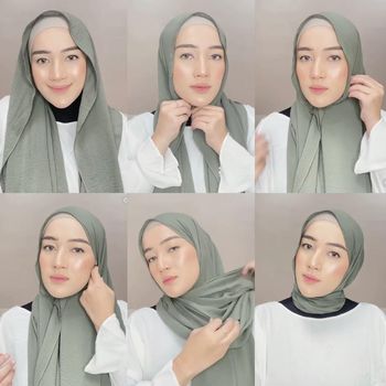 Tutorial hijab pashmina untuk Hari Idulfitri 2021.