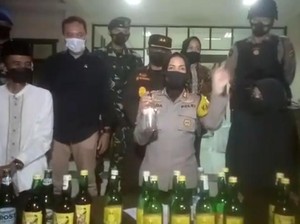 Malam Takbiran, Polres Banjar Amankan Ribuan Botol Miras