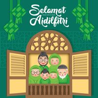 63+ Kartu Ucapan Selamat Hari Raya Idul Fitri Kartun