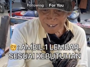 Bikin Haru, Viral Aksi Pria Tua Diminta Ambil 1 Lembar Uang Sesuai Kebutuhan