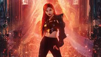Ningning terlihat fierce di teaser foto kali ini. Warna rambutnya pun menyala. (Foto: dok. SM Entertainment)