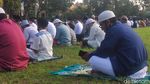 Saat Warga Cianjur Salat Id di Lapangan Taman Prawatasari