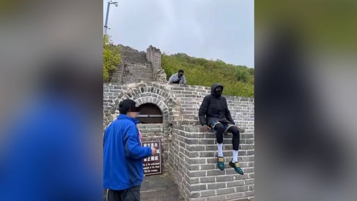 Turis Senegal Afrika panjat Tembok Besar China