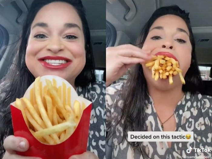 viral wanita bisa masukkan 1 bungkus kentang mcd ke dalam mulut
