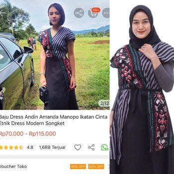 Baju Andin yang viral di media sosial.