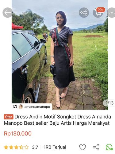 Baju Andin yang viral di media sosial.