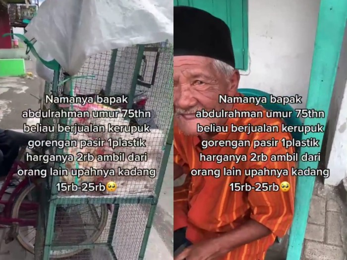 Di Usia 75 Tahun Kakek di Sidoarjo Ini Masih Gigih Jual Kerupuk