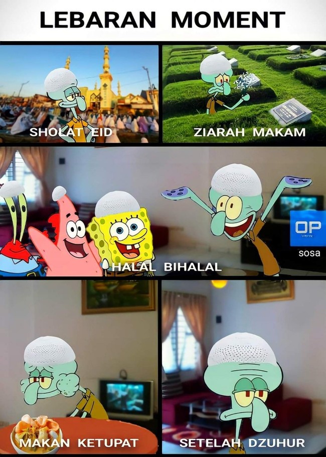 Siklus setiap hari Lebaran. Kecuali Lebaran tahun ini, yang biasanya bisa pulang kampung jadi terpaksa nggak bisa mudik karena Corona. Kalau kamu sendiri tahun ini mudik nggak pas Lebaran? Foto: twitter.com/heeburans