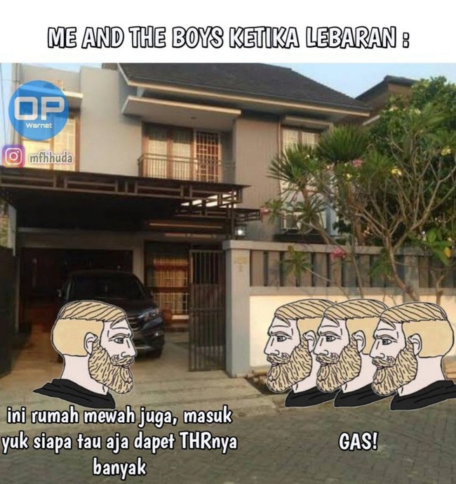 Kegiatan para bocil ketika Lebaran tiba. Keliling komplek buat mintain THR. Foto: facebook