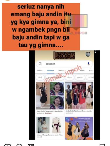 Viral curhat suami yang mencari baju Andin.