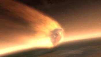 Ilustrasi proses pendaratan rover Zhurong menuju permukaan Mars. Setelah mengorbit Mars selama tiga bulan, Tianwen-1 memulai proses pemisahan dan pendaratan rover Zhurong. Foto: CCTV/China National Space Administration