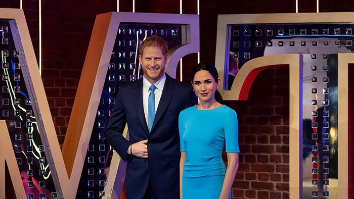 Patung lilin Pangeran Harry dan Meghan Markle di museum Madame Tussauds