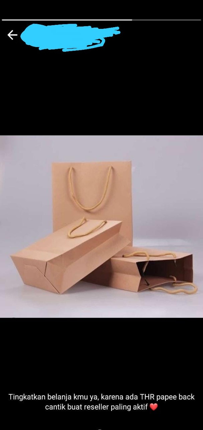 Kata-katanya bikin mikir dua kali. Mungkin maksudnya paper bagi kali ya, bukan papee back. Foto: Instagram/@memengakak123