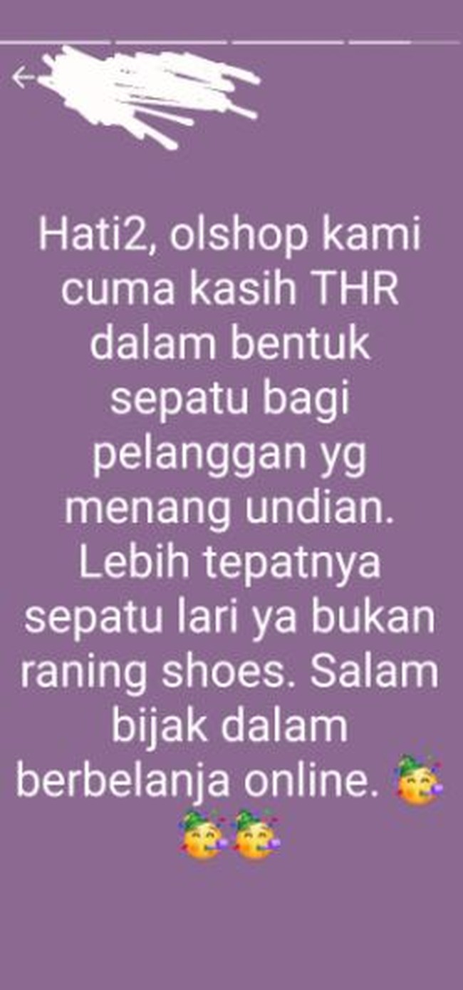 Mungkin maksudnya running shoes bukan raning shoes. Padahal mah running shoes juga artinya sepatu lari, cuma beda bahasa aja. Foto: Instagram/@dramaolshop.id