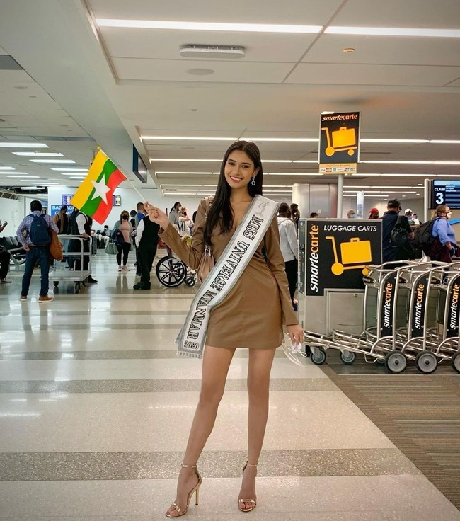 Saat kontestan lain sudah sibuk mempersiapkan diri untuk syuting video dan pemotretan, wanita yang juga dikenal dengan nama Candy Thuzar ini masih harus menunggu sambil harap-harap cemas kopernya tersebut bisa ditemukan. Foto: Instagram/@thuzar_wintlwin