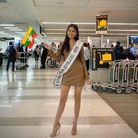 Saat kontestan lain sudah sibuk mempersiapkan diri untuk syuting video dan pemotretan, wanita yang juga dikenal dengan nama Candy Thuzar ini masih harus menunggu sambil harap-harap cemas kopernya tersebut bisa ditemukan. Foto: Instagram/@thuzar_wintlwin