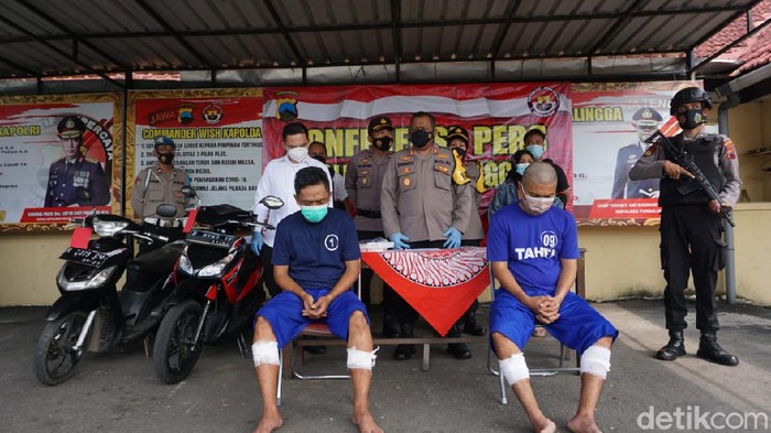 Dua orang jambret yang menargetkan korban pemotor wanita di Purbalingga didor atau ditembak polisi, Senin (17/5/2021).