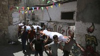 Korban tewas di Palestina akibat gempuran Israel terus bertambah. Kini, 192 warga Palestina dilaporkan tewas akibat serangan udara Israel. AP Photo/Abdel Kareem Hana.