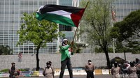 Aksi solidaritas untuk Palestina itu berlangsung tertib.