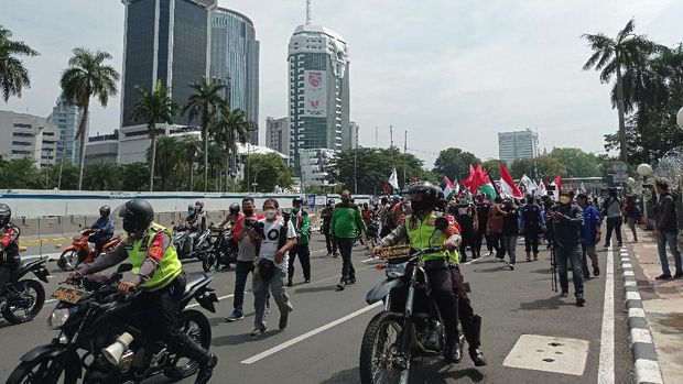 Massa KSPI Gelar Aksi Solidaritas Palestina