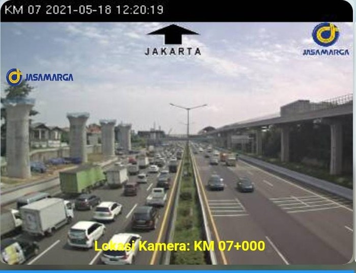 Suasana Kepadatan di Tol Bekasi Arah Jakarta