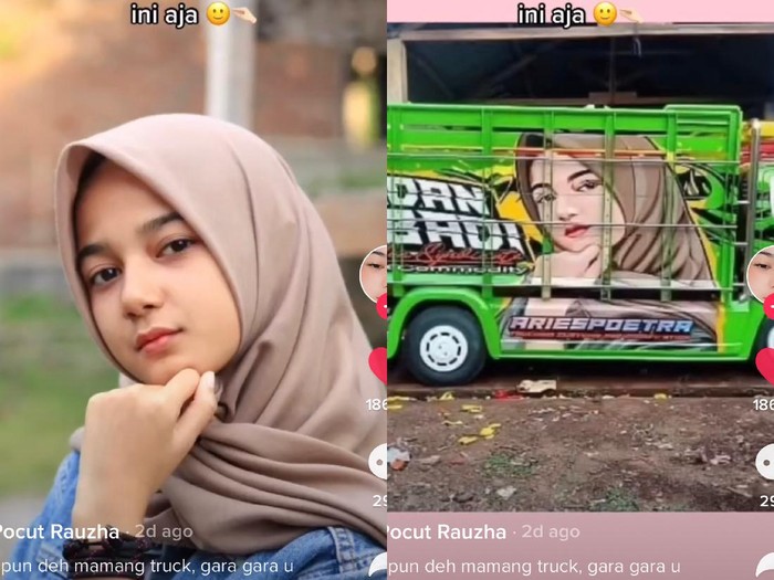 Kisah Cut Rauzha Amalia yang fotonya dijadikan gambar belakang truk dan angkutan umum. Kisah Cut Rauzha Amalia yang fotonya dijadikan gambar belakang truk dan angkutan umum.