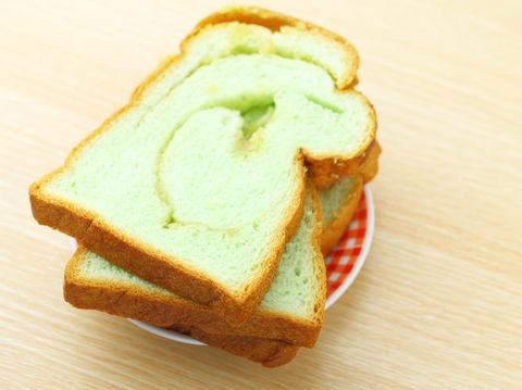 Slice of pandan bread